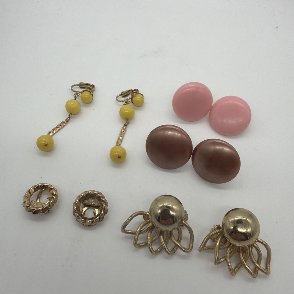 Earrings Lot 5 Pairs Various Materials Styles Designs Colors Fashion‎